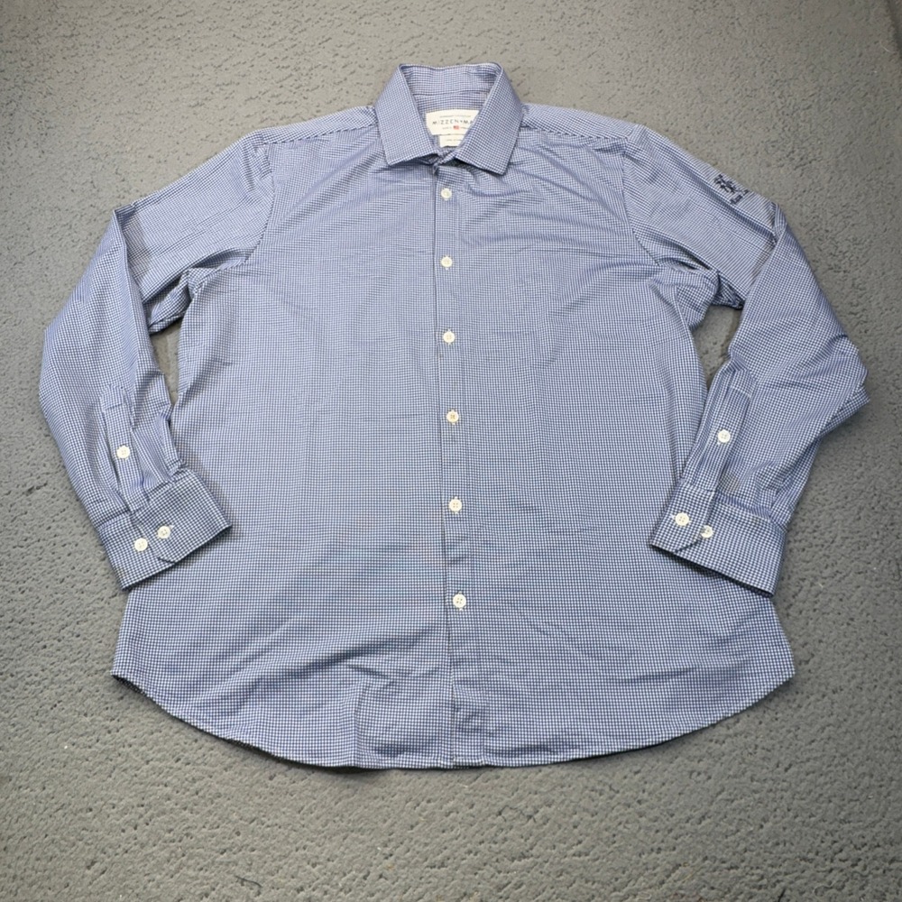 Mizzen + Main Shirt Men Large Blue Gingham Spinnaker Performance East Lake  Golf